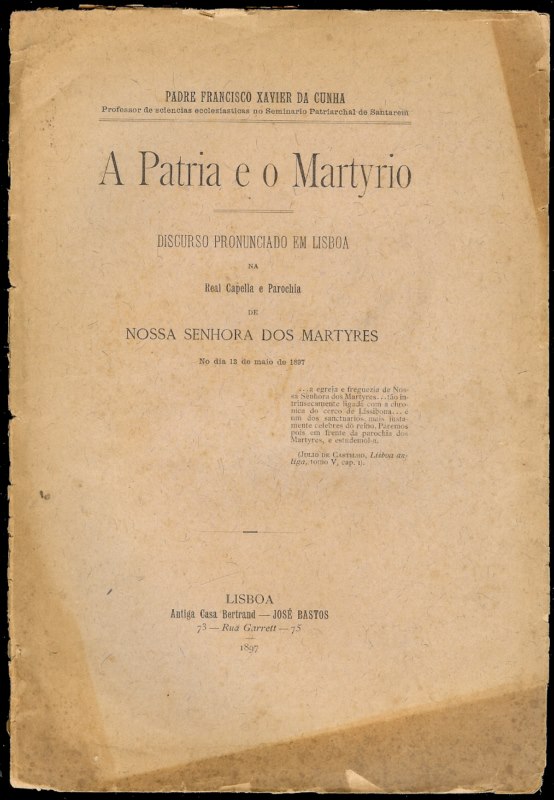A Patria e o Martyrio Discurso Pronunciado em Lisboa